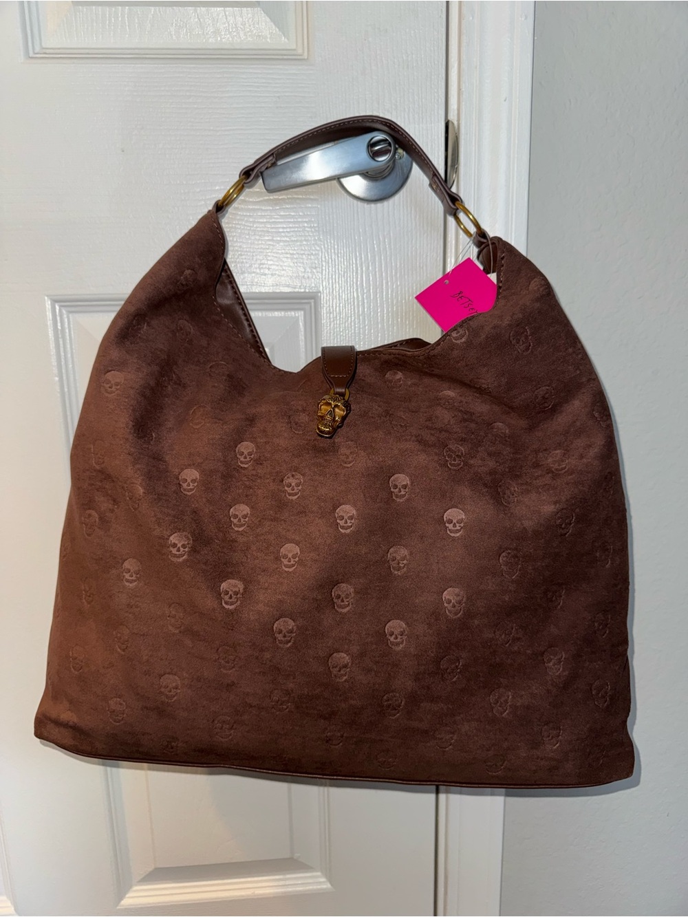 Viral Betsey Johnson Brown Skull Hobo Bag New with Tags